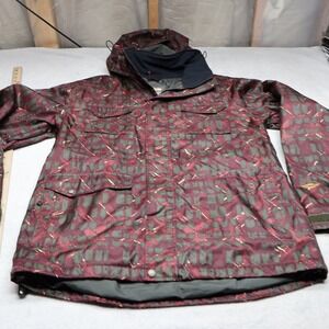 Sims Jacket Mens XL Red‎ Geometric Insulated Warm Hooded Ski Snow Winter Outdoor